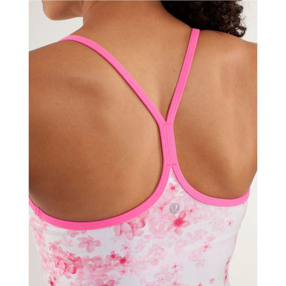 Lululemon Floral Racerback Tank White Pink 4 NWOT - Picture 6 of 13